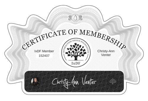 Certificate of Membership – Christy-Ann Venter
