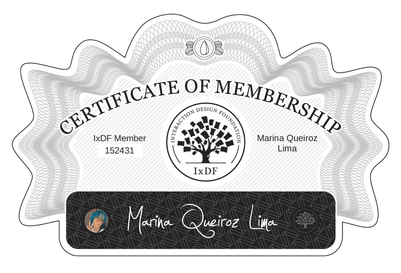 Certificate of Membership – Marina Queiroz Lima