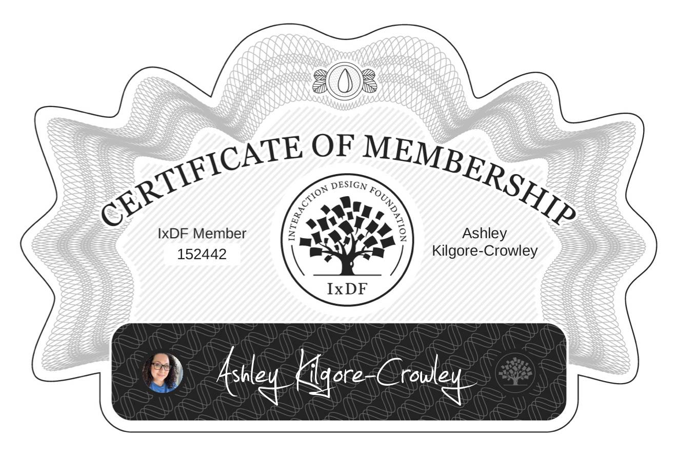 Certificate of Membership – Ashley Kilgore-Crowley