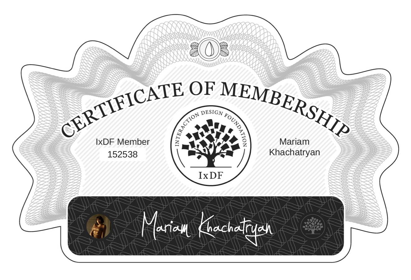 Certificate of Membership – Mariam Khachatryan