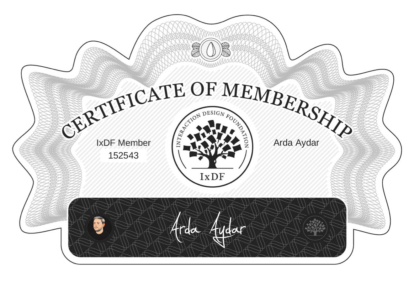 Certificate of Membership – Arda Aydar