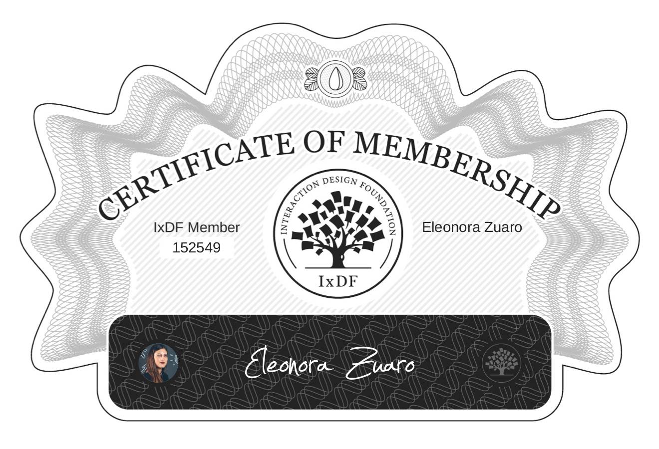 Certificate of Membership – Eleonora Zuaro