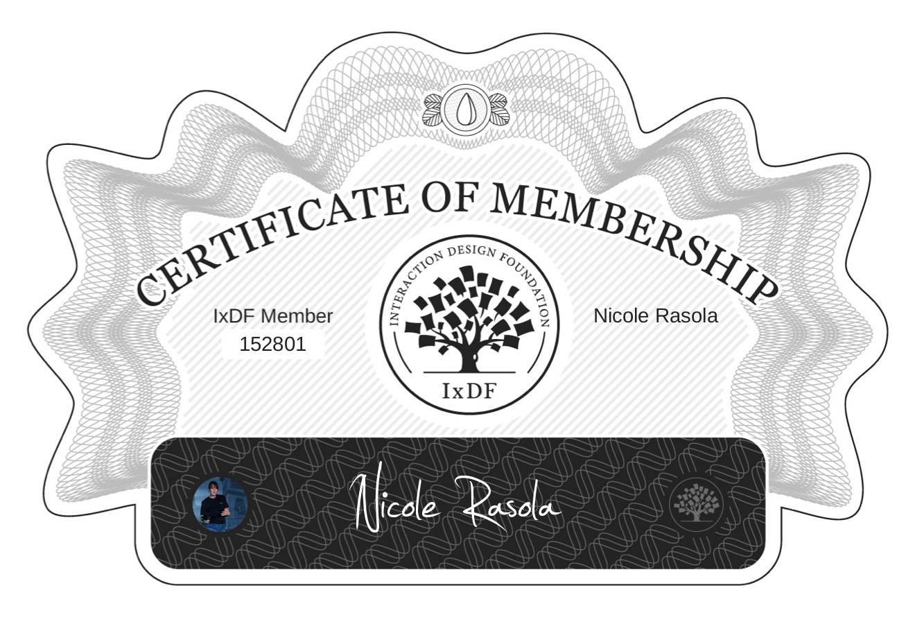 Certificate of Membership – Nicole Rasola