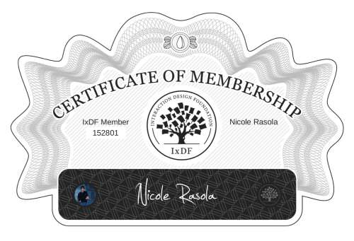 Certificate of Membership – Nicole Rasola