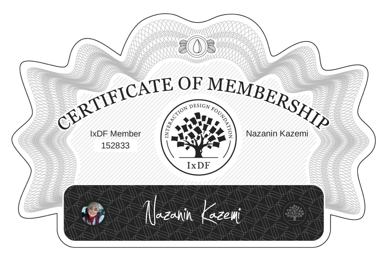 Certificate of Membership – Nazanin Kazemi