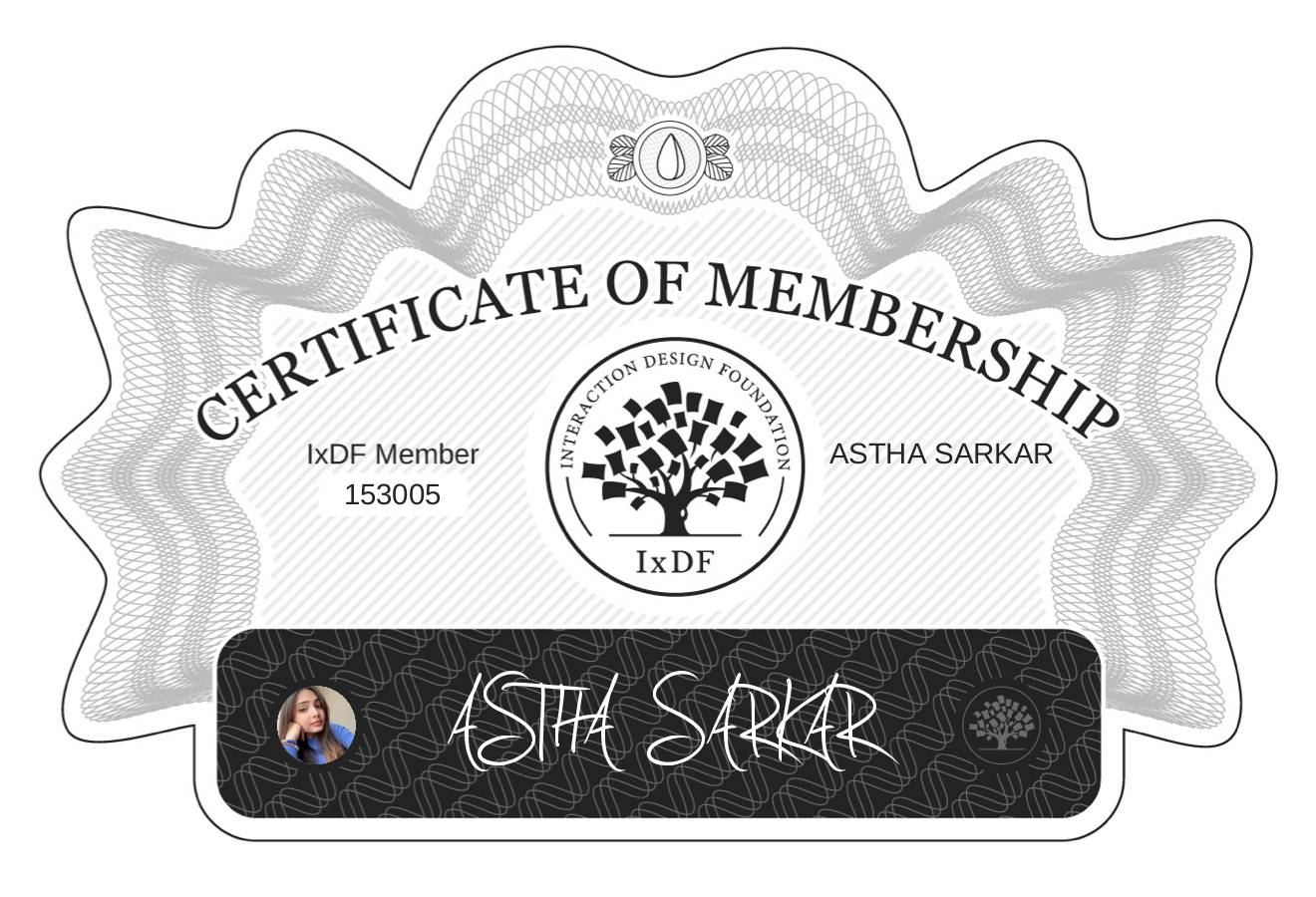 Certificate of Membership – ASTHA SARKAR