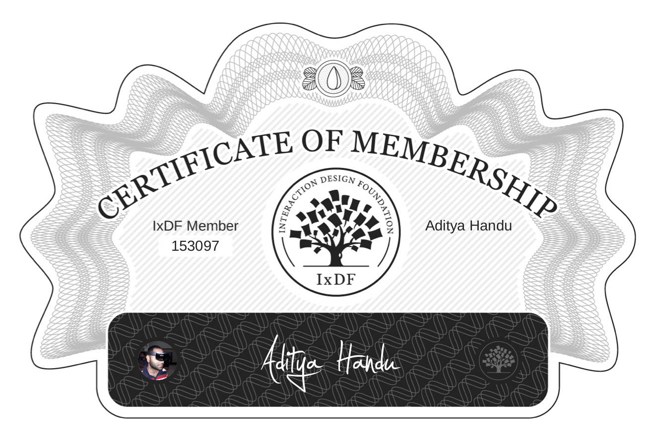 Certificate of Membership – Aditya Handu