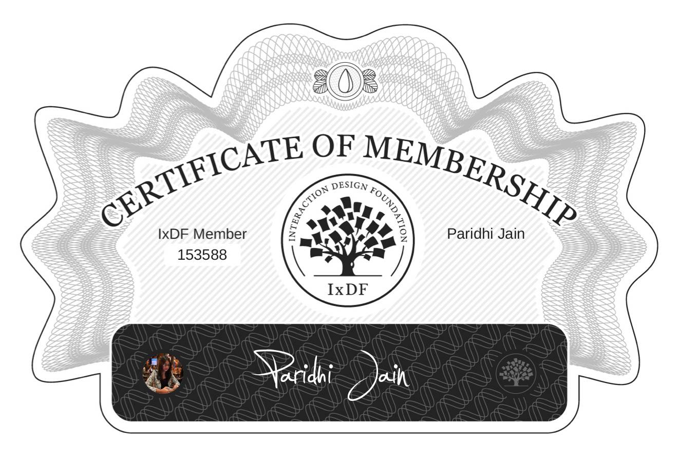 Certificate of Membership – Paridhi Jain