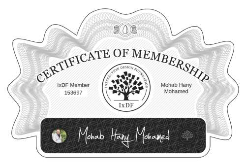 Certificate of Membership – Mohab Hany Mohamed