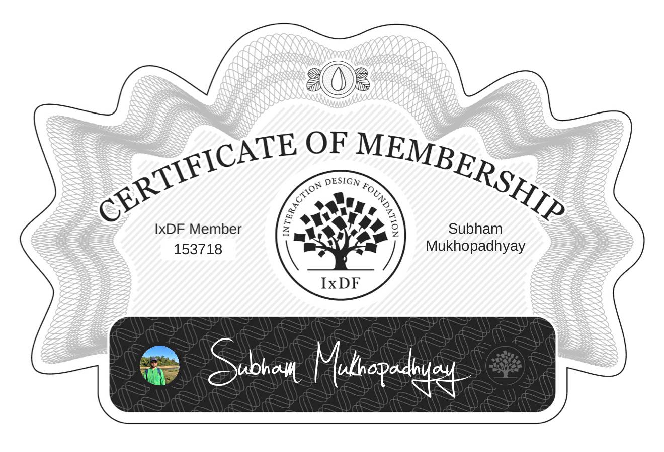 Certificate of Membership – Subham Mukhopadhyay