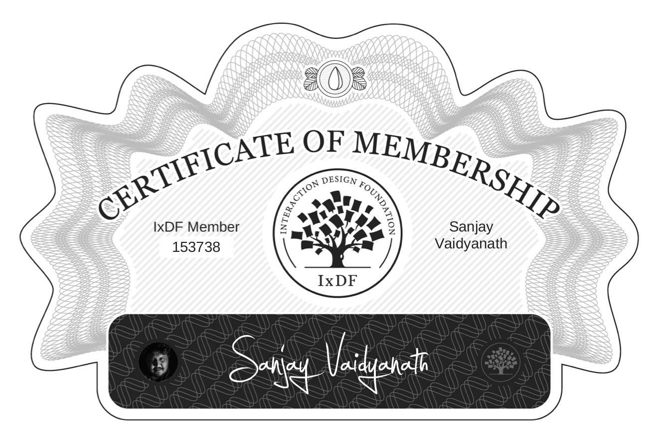 Certificate of Membership – Sanjay Vaidyanath