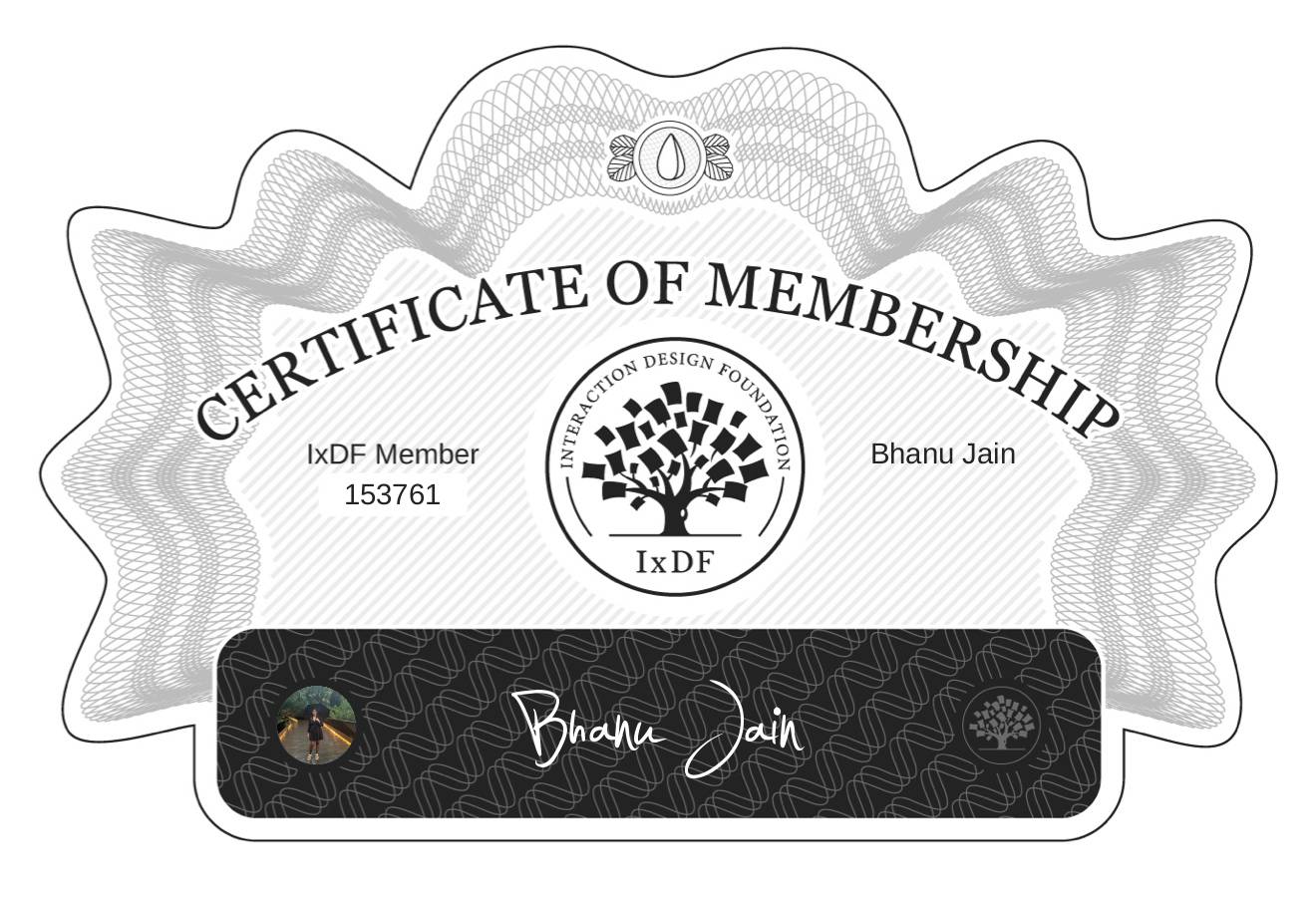 Certificate of Membership – Bhanu Jain