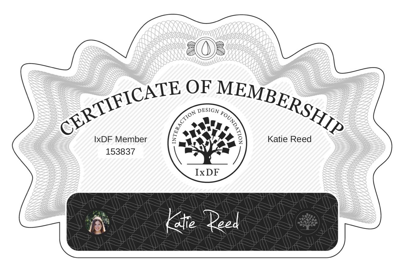 Certificate of Membership – Katie Reed