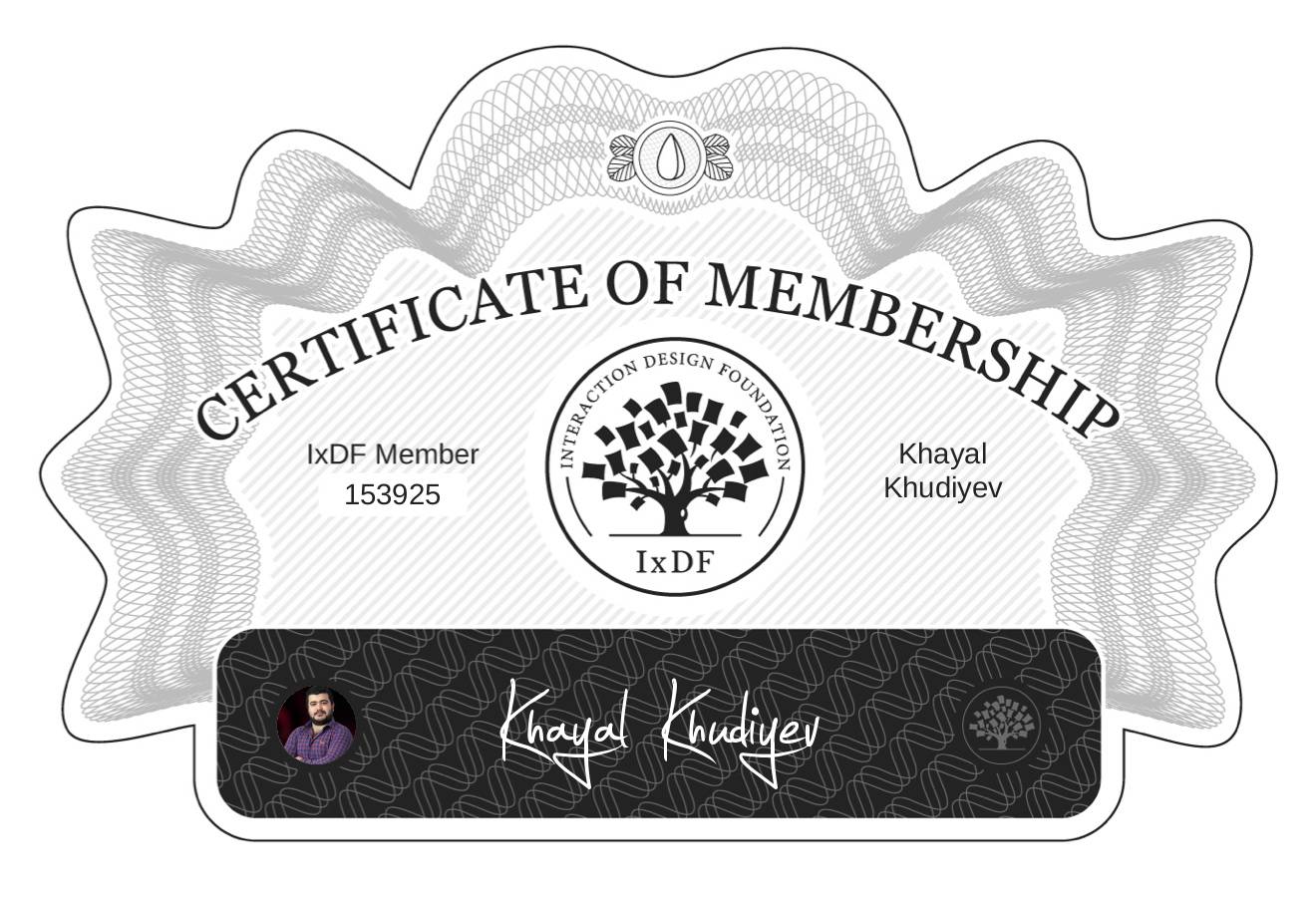 Certificate of Membership – Khayal Khudiyev