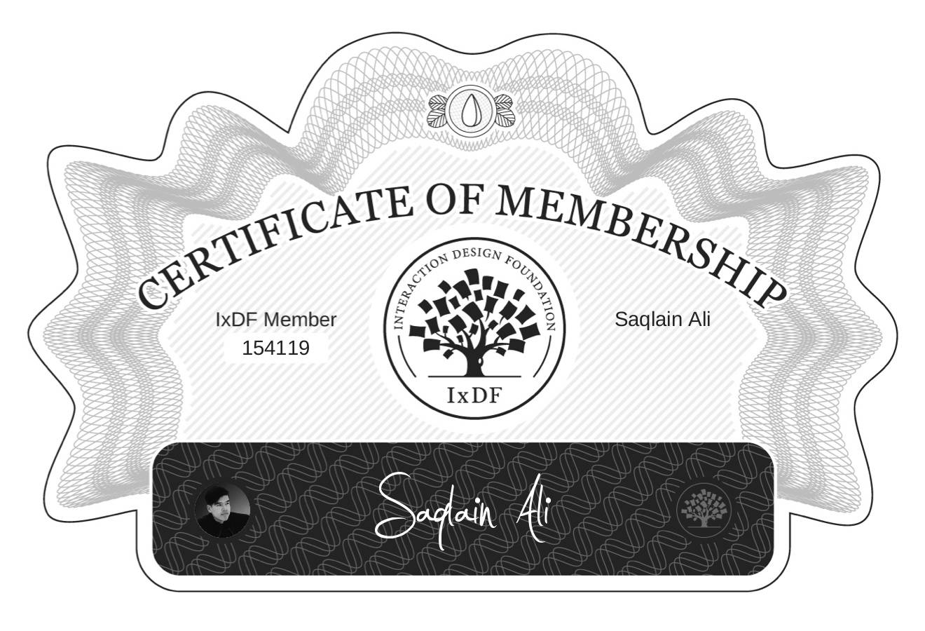Certificate of Membership – Saqlain Ali