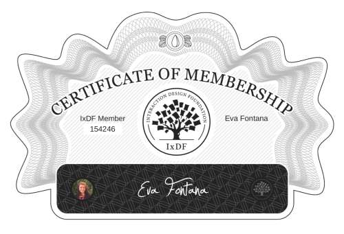 Certificate of Membership – Eva Fontana