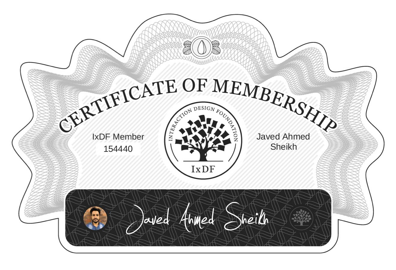 Certificate of Membership – Javed Ahmed Sheikh