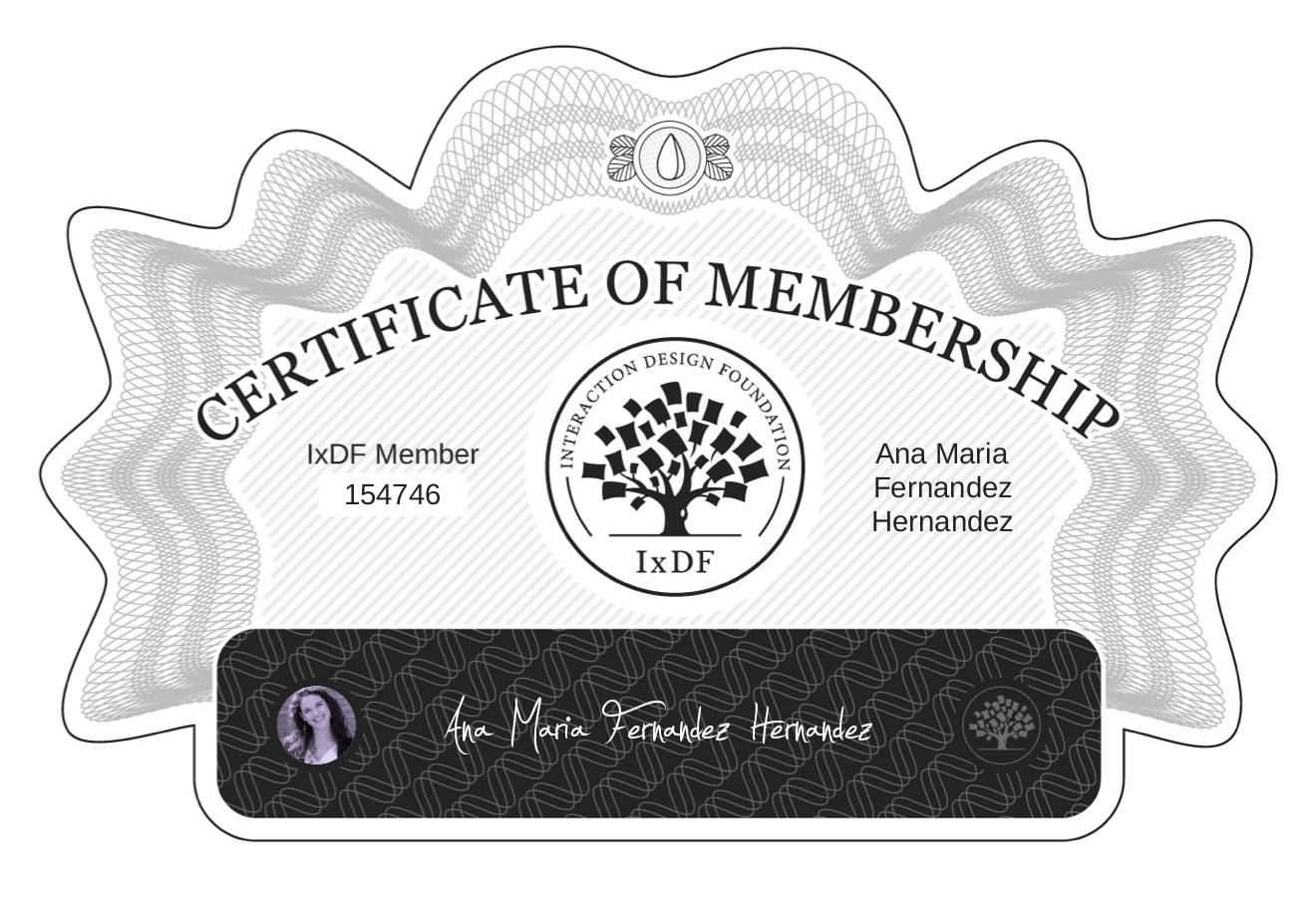 Certificate of Membership – Ana María Fernández Hernández
