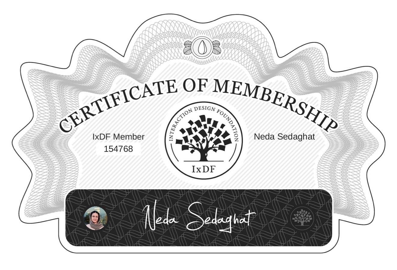 Certificate of Membership – Neda Sedaghat
