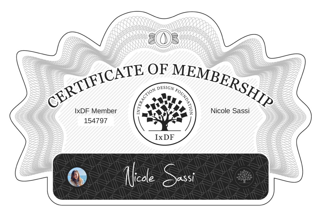 Certificate of Membership – Nicole Sassi