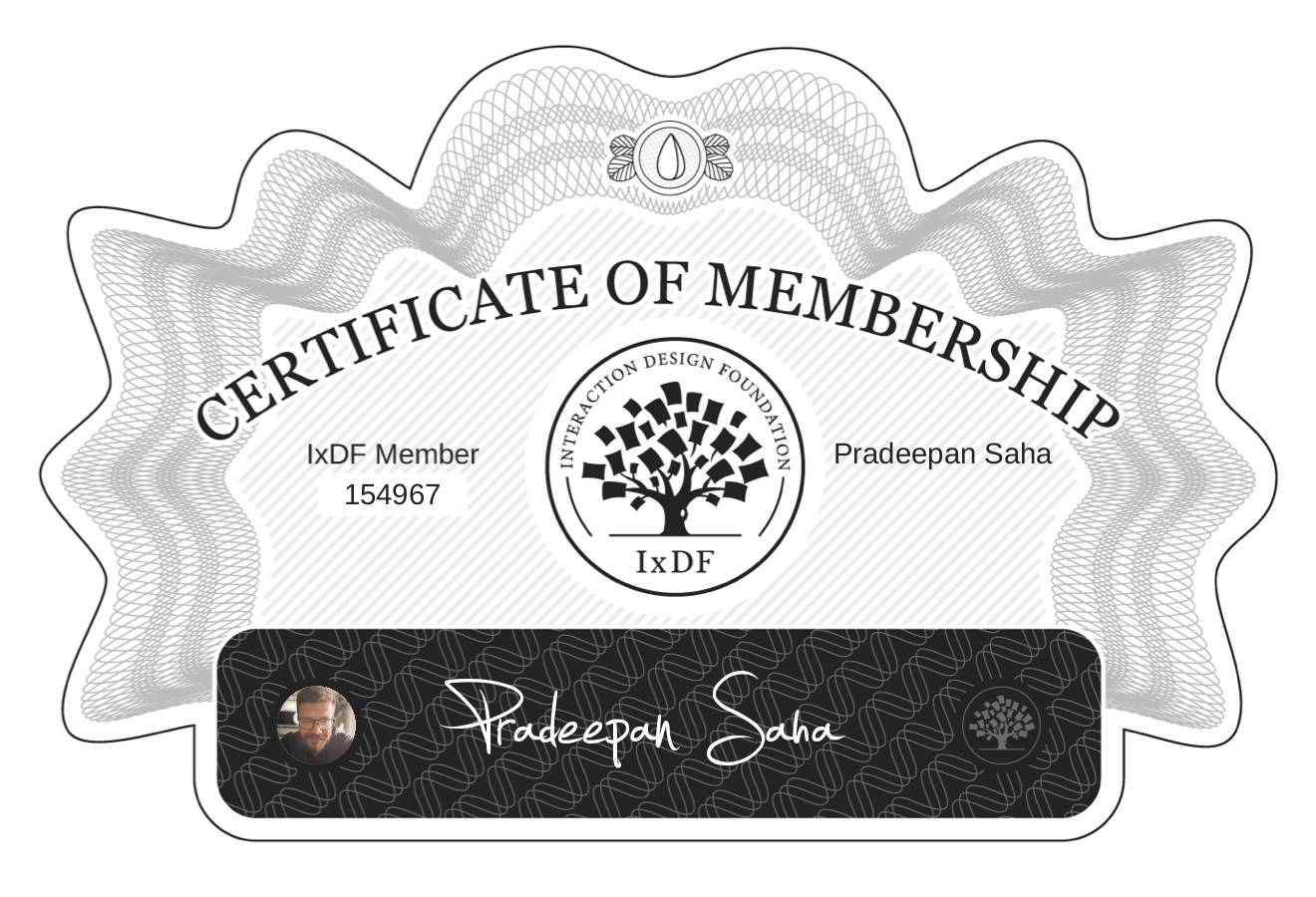 Certificate of Membership – Pradeepan Saha