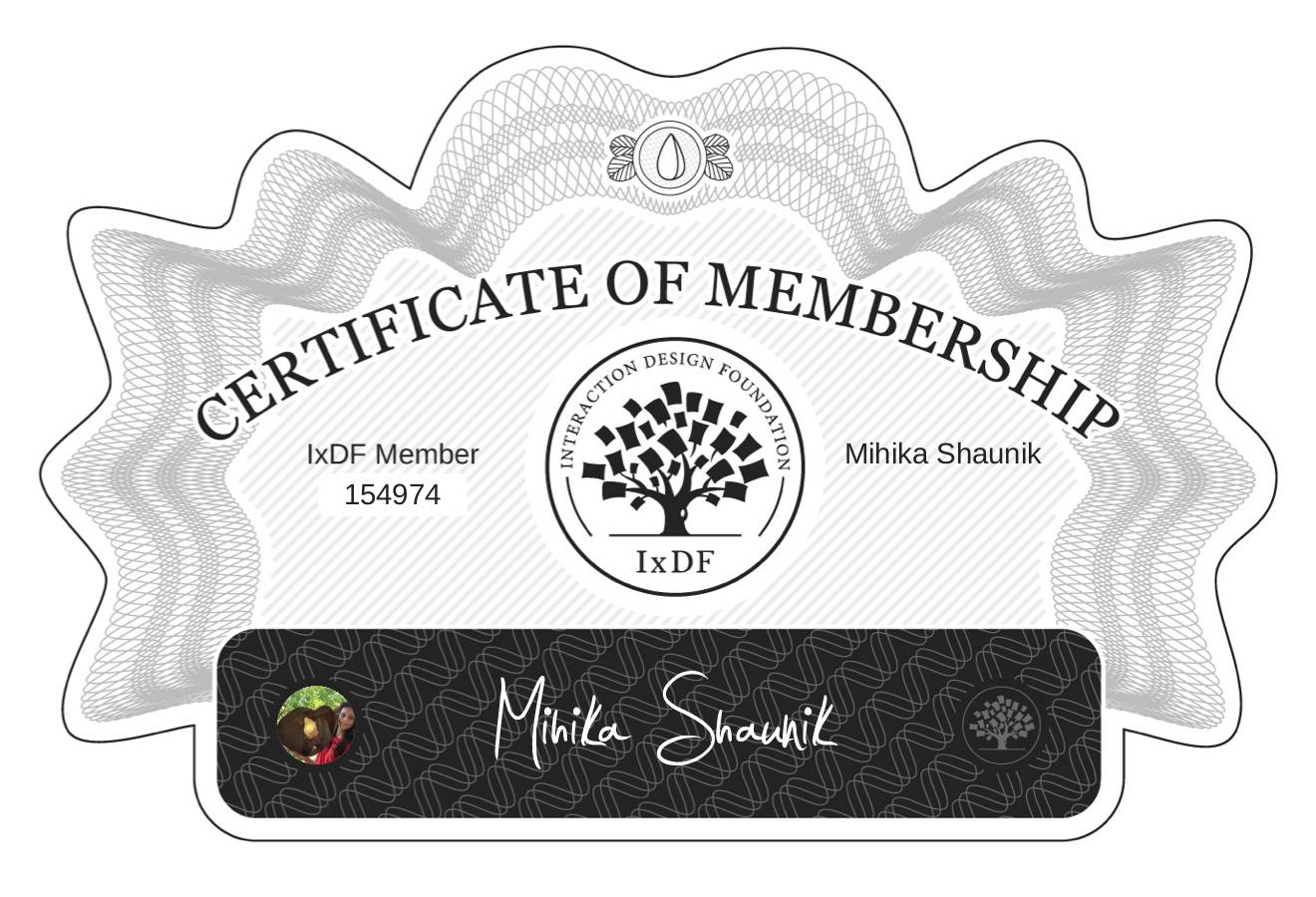Certificate of Membership – Mihika Shaunik