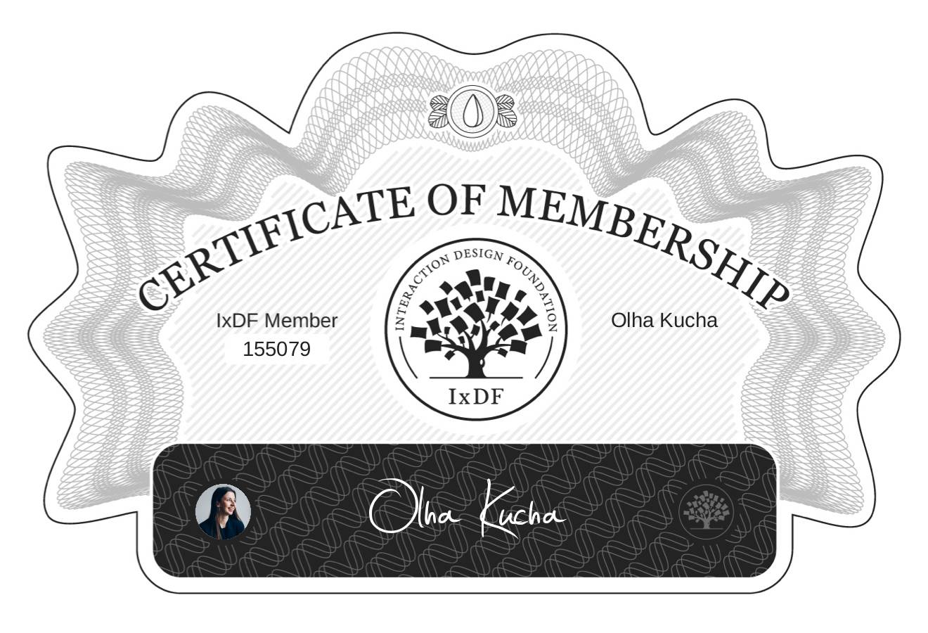 Certificate of Membership – Olha Kucha