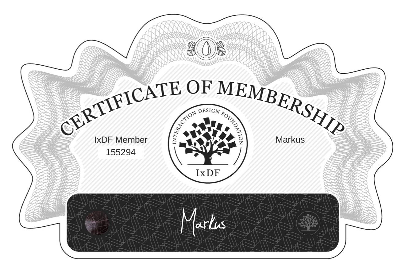 Certificate of Membership – Markus
