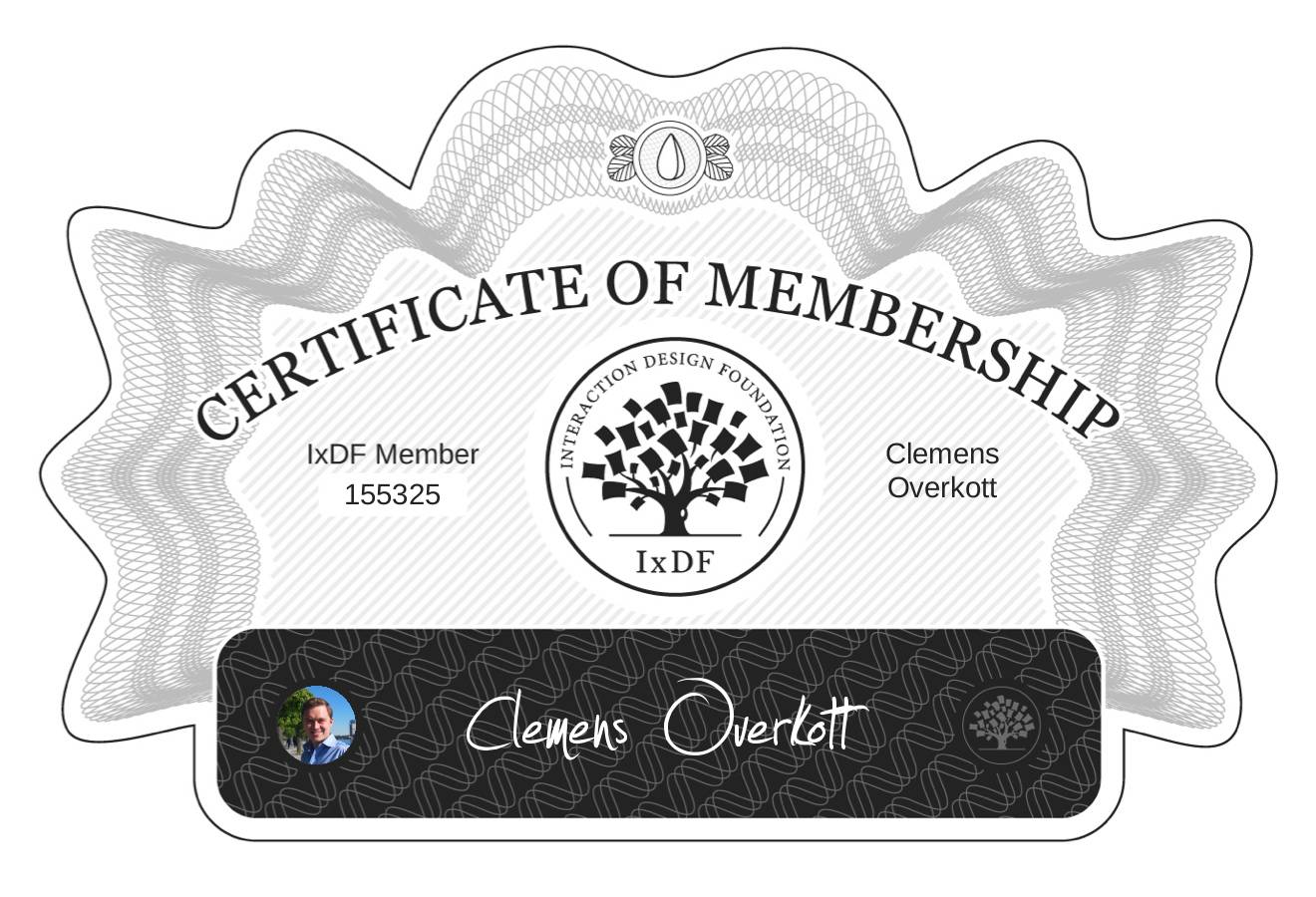 Certificate of Membership – Clemens Overkott