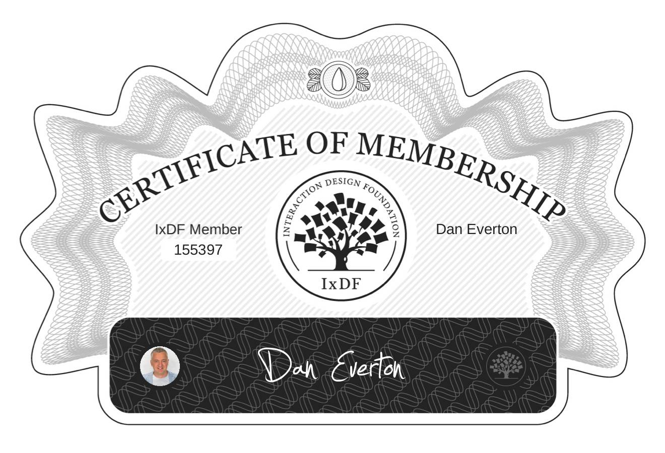Certificate of Membership – Dan Everton