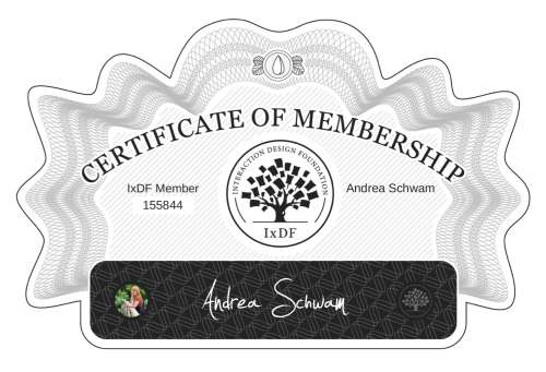 Certificate of Membership – Andrea Schwam