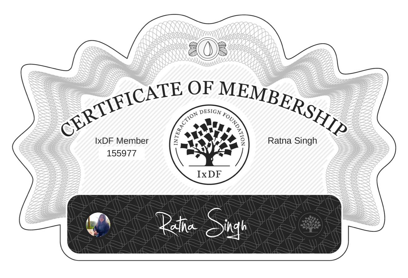 Certificate of Membership – Ratna Singh