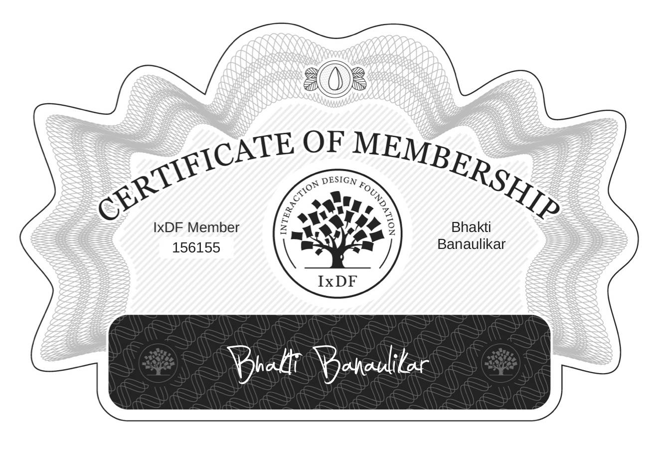 Certificate of Membership – Bhakti Banaulikar