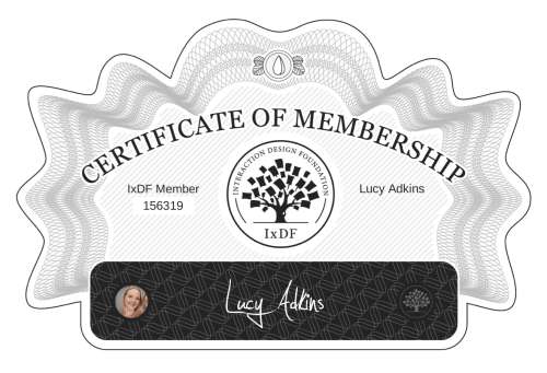 Certificate of Membership – Lucy Adkins