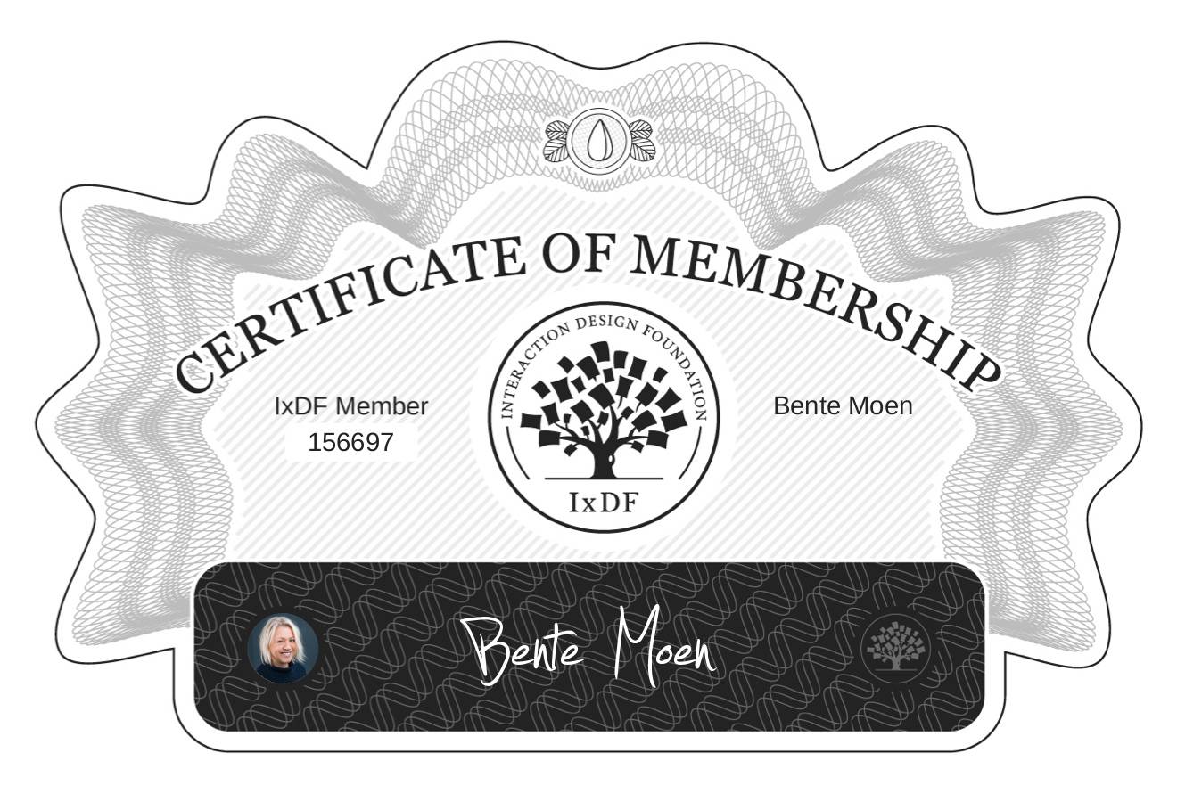 Certificate of Membership – Bente Moen