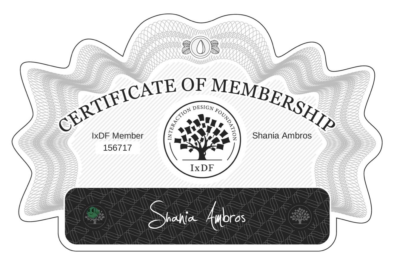 Certificate of Membership – Shania Ambros