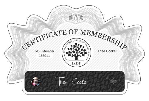 Certificate of Membership – Thea Cooke