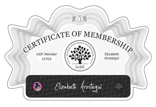 Certificate of Membership – Elizabeth Arostegui