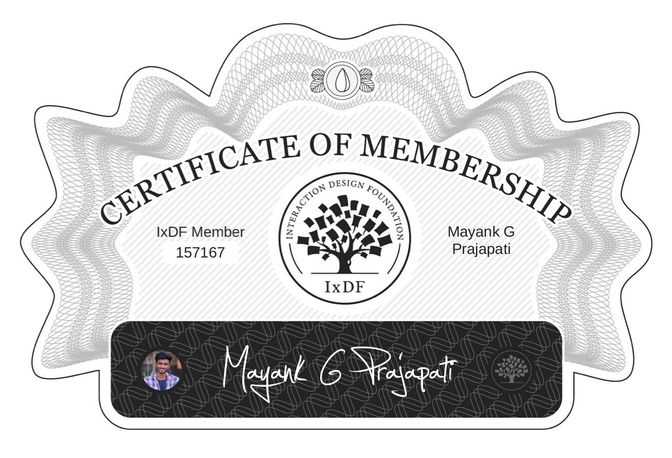 Certificate of Membership – Mayank G Prajapati