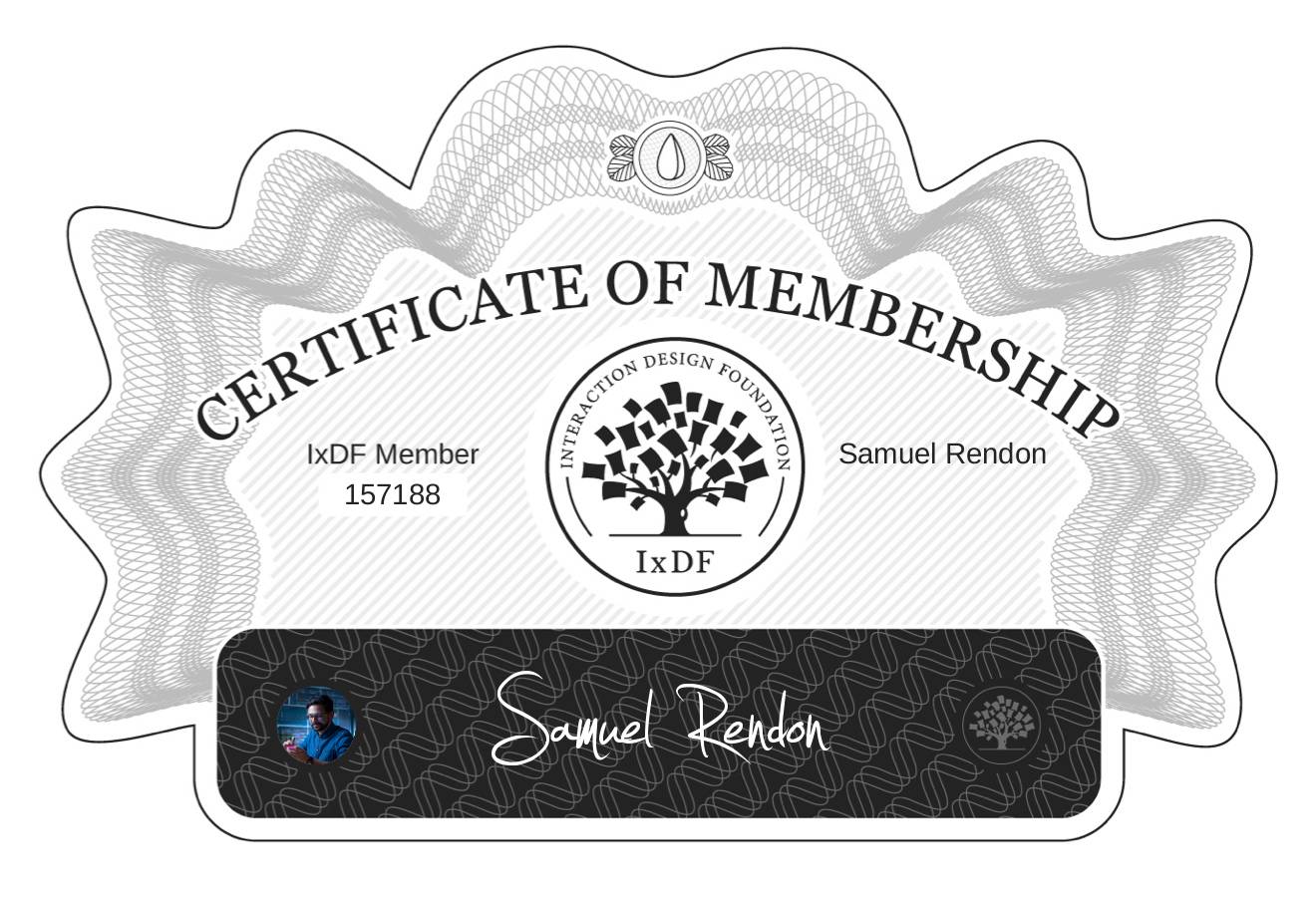 Certificate of Membership – Samuel Rendon