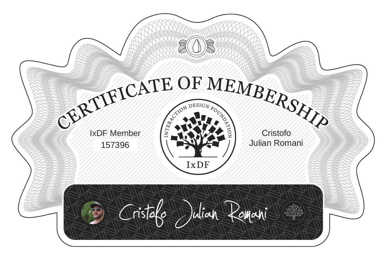 Certificate of Membership – Cristofo Julian Romani