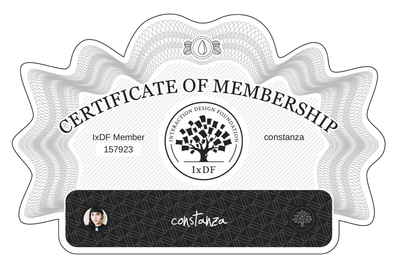 Certificate of Membership – constanza