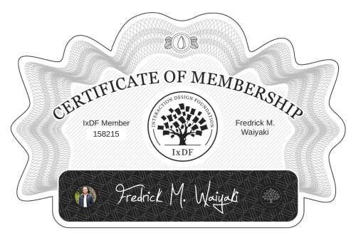 Certificate of Membership – Fredrick M. Waiyaki