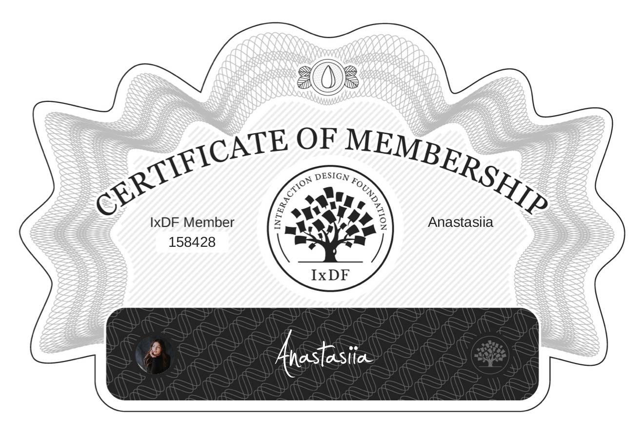 Certificate of Membership – Anastasiia