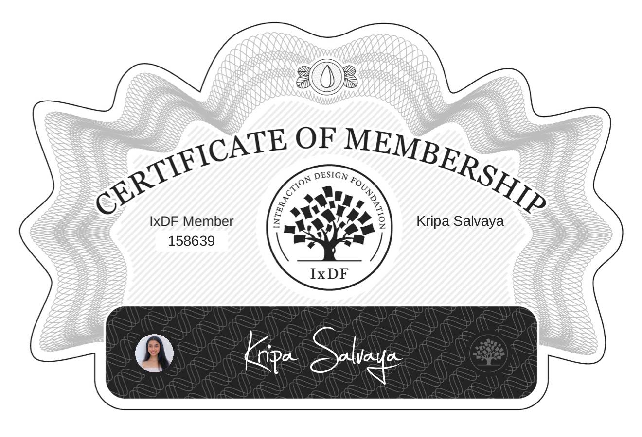 Certificate of Membership – Kripa Salvaya