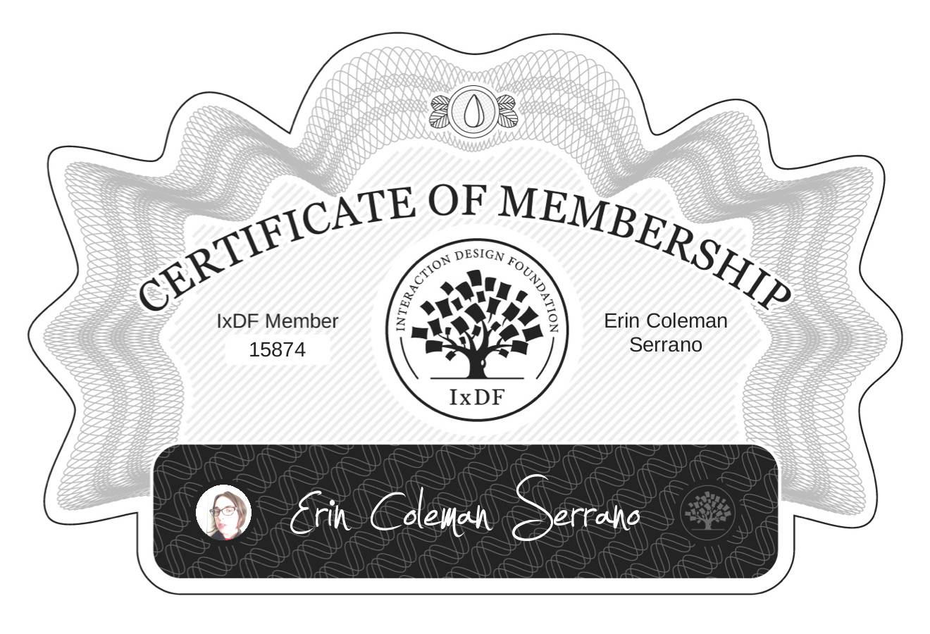 Certificate of Membership – Erin Coleman Serrano