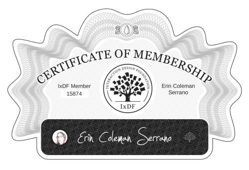 Certificate of Membership – Erin Coleman Serrano