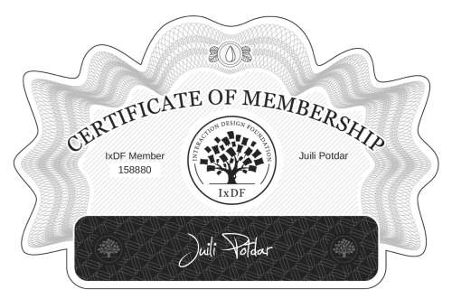 Certificate of Membership – Juili Potdar