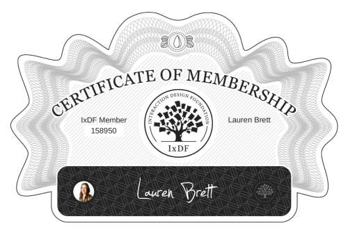Certificate of Membership – Lauren Brett