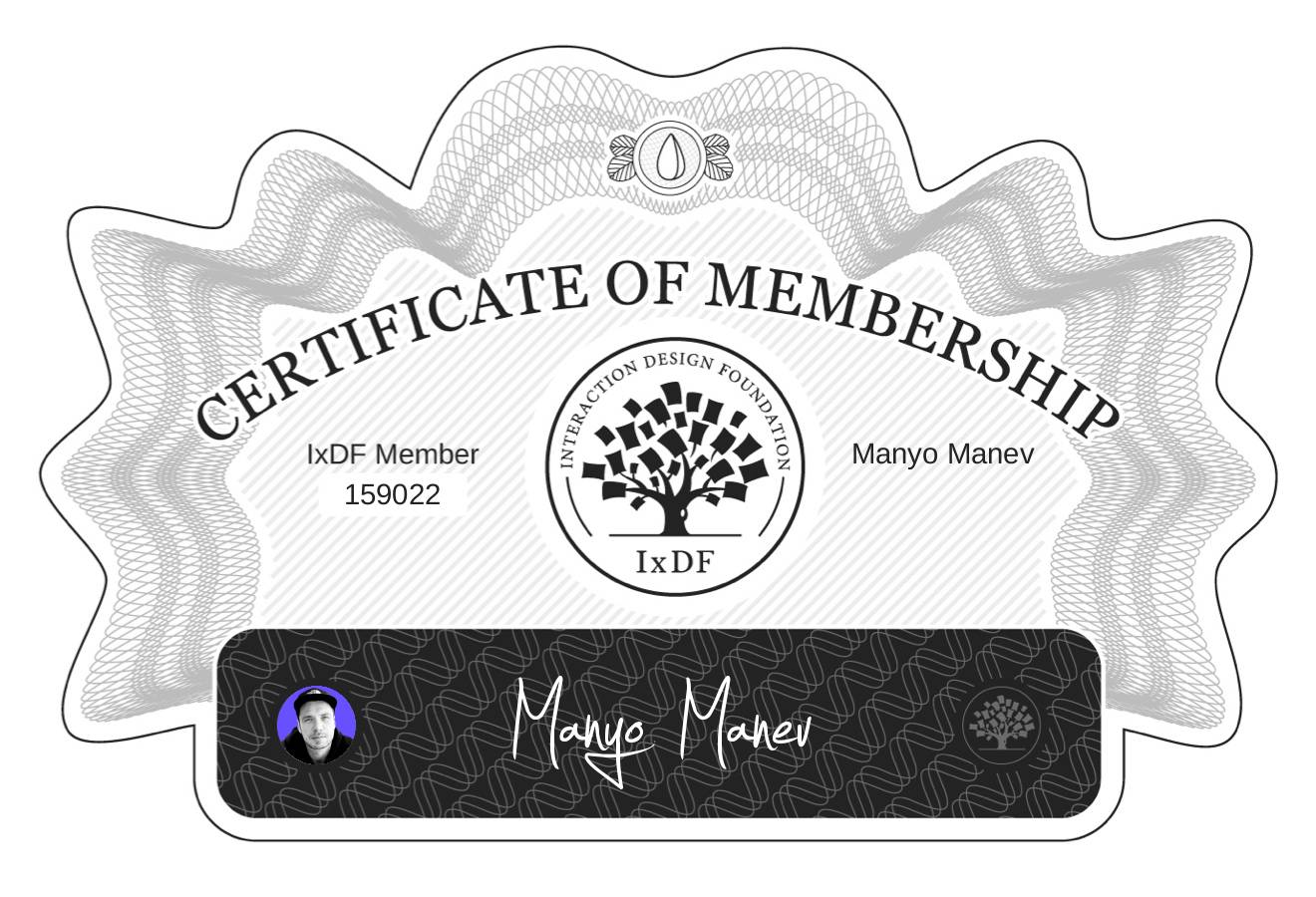 Certificate of Membership – Manyo Manev